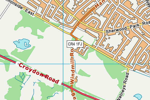 CR4 1FJ map - OS VectorMap District (Ordnance Survey)