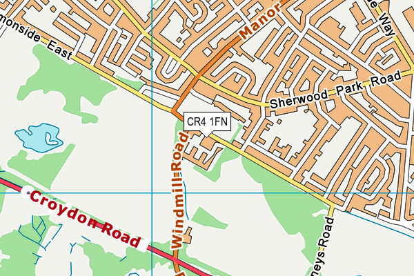 CR4 1FN map - OS VectorMap District (Ordnance Survey)