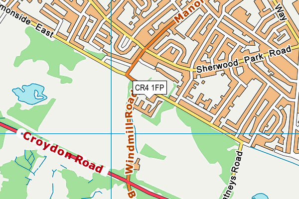 CR4 1FP map - OS VectorMap District (Ordnance Survey)