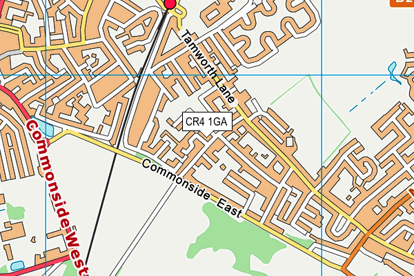 CR4 1GA map - OS VectorMap District (Ordnance Survey)