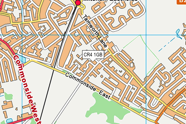 CR4 1GB map - OS VectorMap District (Ordnance Survey)