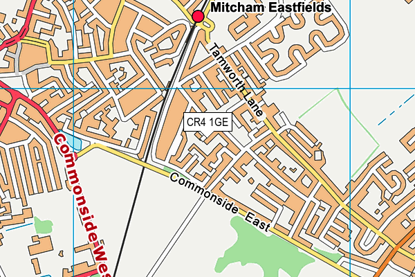 CR4 1GE map - OS VectorMap District (Ordnance Survey)