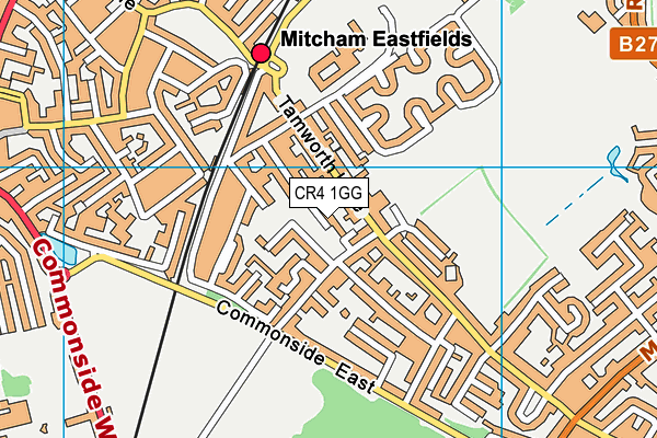 CR4 1GG map - OS VectorMap District (Ordnance Survey)