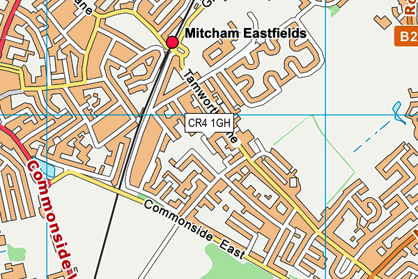 CR4 1GH map - OS VectorMap District (Ordnance Survey)