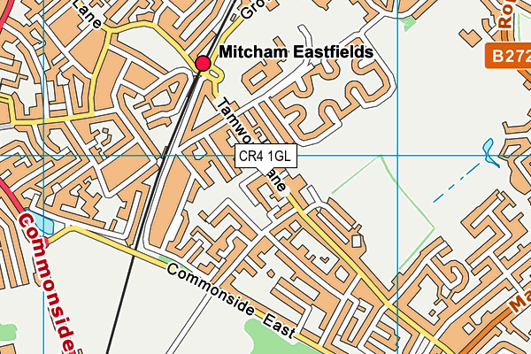 CR4 1GL map - OS VectorMap District (Ordnance Survey)