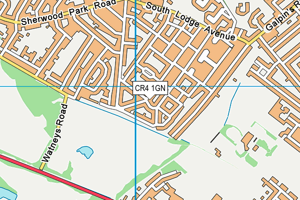 CR4 1GN map - OS VectorMap District (Ordnance Survey)