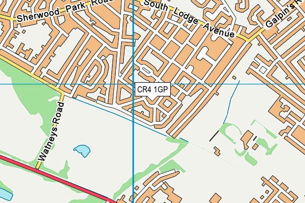 CR4 1GP map - OS VectorMap District (Ordnance Survey)