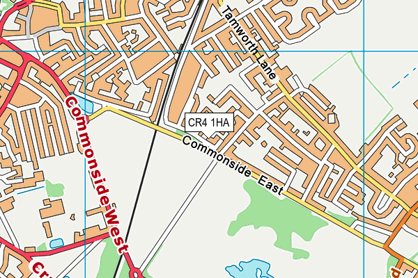 CR4 1HA map - OS VectorMap District (Ordnance Survey)