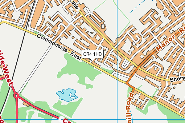 CR4 1HD map - OS VectorMap District (Ordnance Survey)