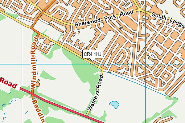 CR4 1HJ map - OS VectorMap District (Ordnance Survey)