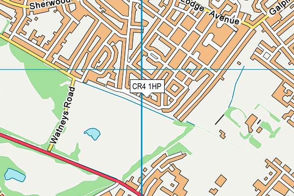 CR4 1HP map - OS VectorMap District (Ordnance Survey)