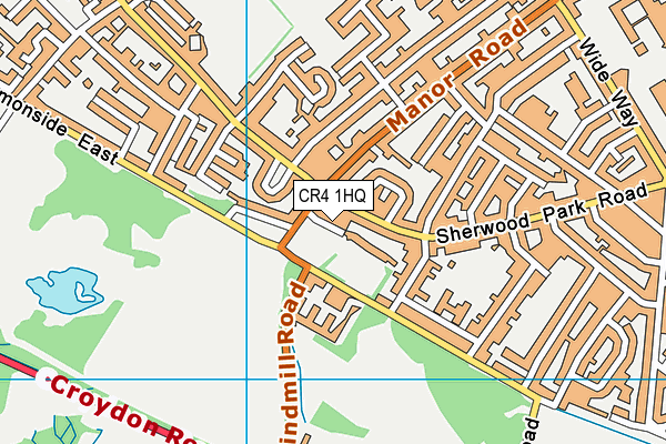 CR4 1HQ map - OS VectorMap District (Ordnance Survey)