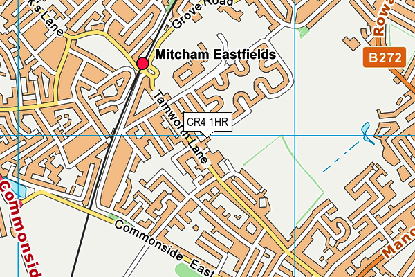 CR4 1HR map - OS VectorMap District (Ordnance Survey)