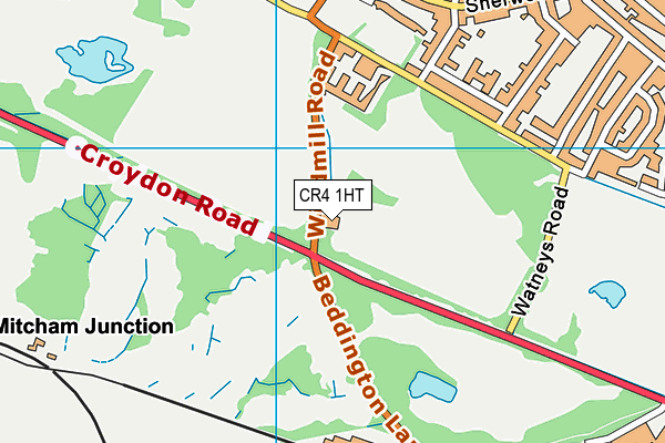 CR4 1HT map - OS VectorMap District (Ordnance Survey)