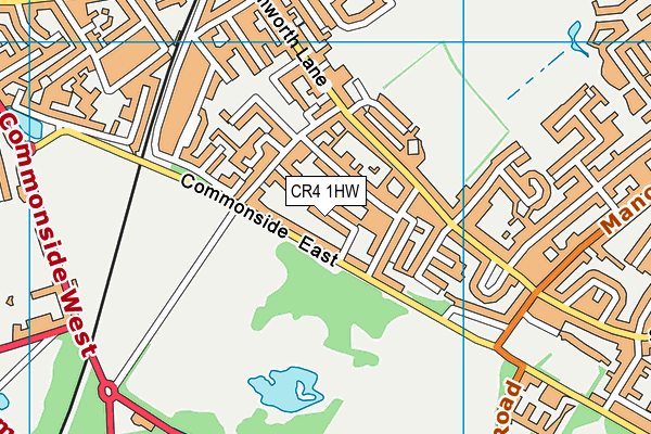 CR4 1HW map - OS VectorMap District (Ordnance Survey)