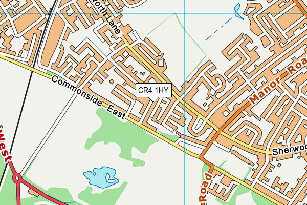 CR4 1HY map - OS VectorMap District (Ordnance Survey)