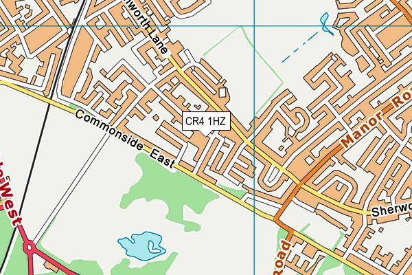 CR4 1HZ map - OS VectorMap District (Ordnance Survey)