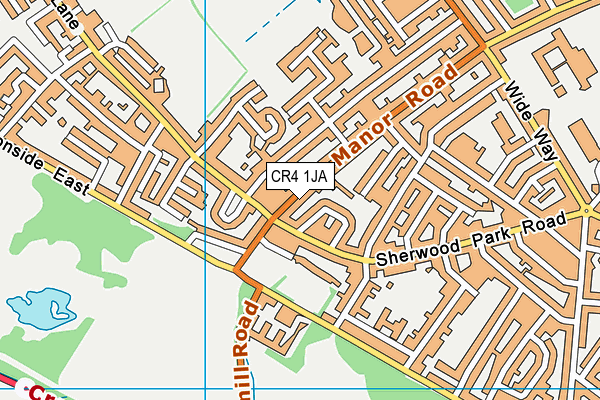 CR4 1JA map - OS VectorMap District (Ordnance Survey)
