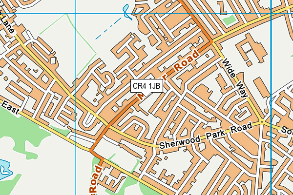 CR4 1JB map - OS VectorMap District (Ordnance Survey)