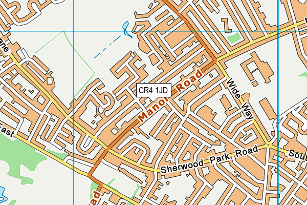 CR4 1JD map - OS VectorMap District (Ordnance Survey)