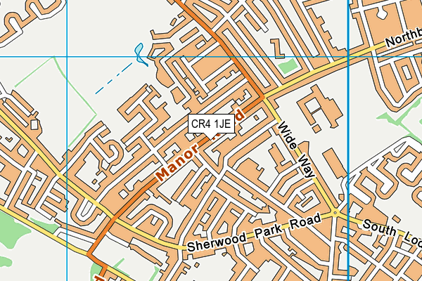 CR4 1JE map - OS VectorMap District (Ordnance Survey)