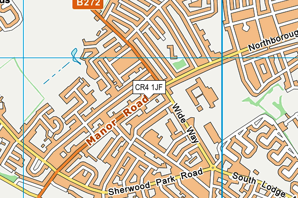 CR4 1JF map - OS VectorMap District (Ordnance Survey)