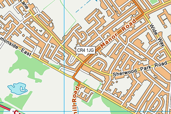 CR4 1JG map - OS VectorMap District (Ordnance Survey)