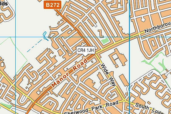 CR4 1JH map - OS VectorMap District (Ordnance Survey)