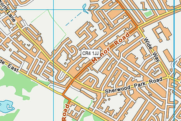 CR4 1JJ map - OS VectorMap District (Ordnance Survey)