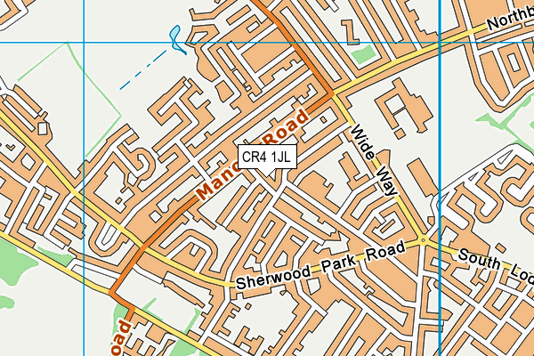 CR4 1JL map - OS VectorMap District (Ordnance Survey)