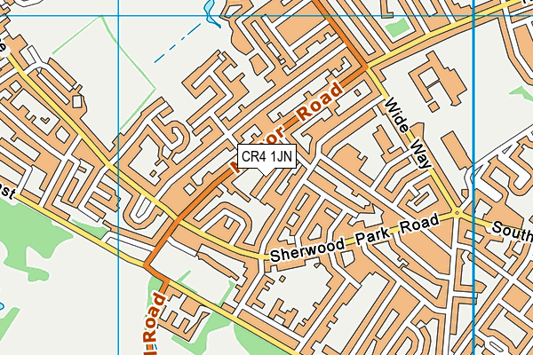 CR4 1JN map - OS VectorMap District (Ordnance Survey)