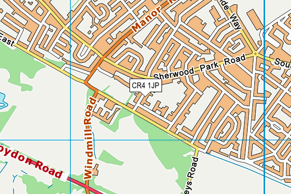 The Sherwood School map (CR4 1JP) - OS VectorMap District (Ordnance Survey)