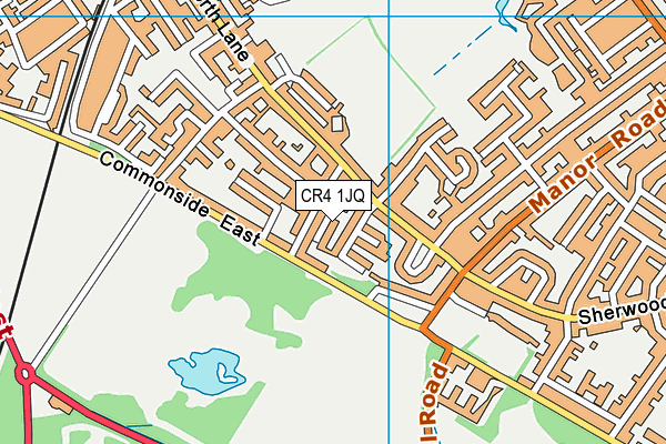 CR4 1JQ map - OS VectorMap District (Ordnance Survey)