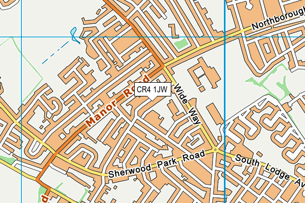 CR4 1JW map - OS VectorMap District (Ordnance Survey)