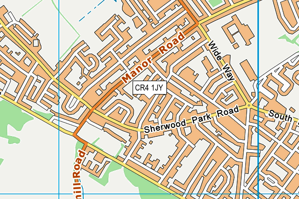 CR4 1JY map - OS VectorMap District (Ordnance Survey)