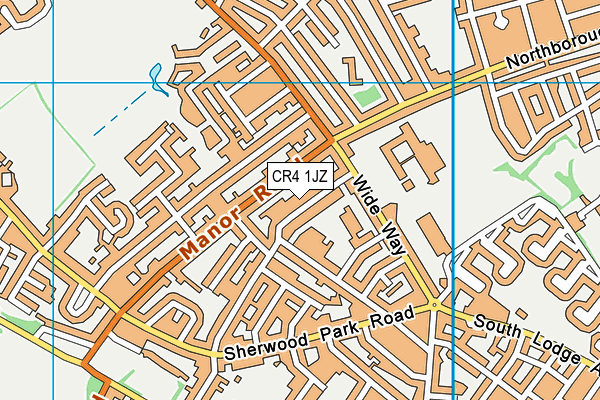 CR4 1JZ map - OS VectorMap District (Ordnance Survey)