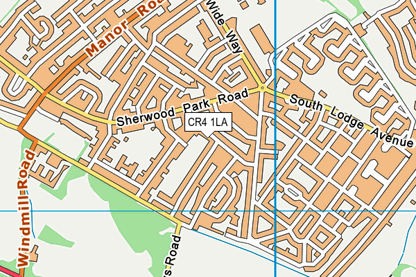 CR4 1LA map - OS VectorMap District (Ordnance Survey)