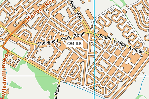 CR4 1LB map - OS VectorMap District (Ordnance Survey)