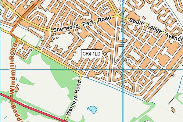 CR4 1LD map - OS VectorMap District (Ordnance Survey)