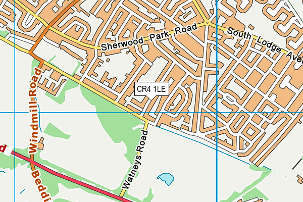 CR4 1LE map - OS VectorMap District (Ordnance Survey)