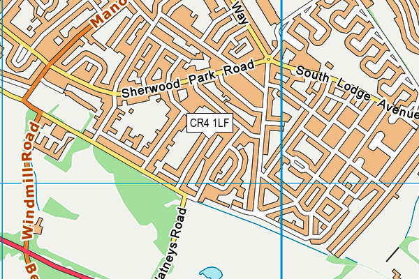 CR4 1LF map - OS VectorMap District (Ordnance Survey)