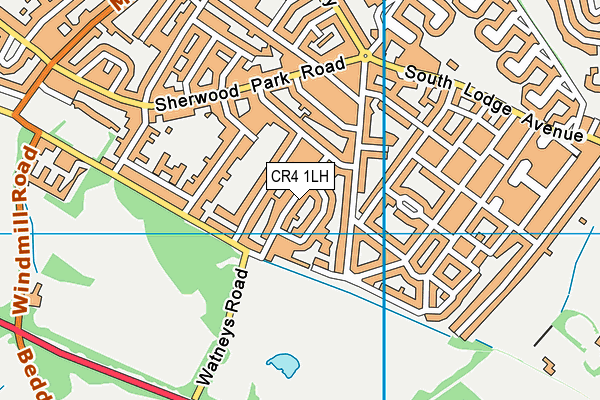 CR4 1LH map - OS VectorMap District (Ordnance Survey)