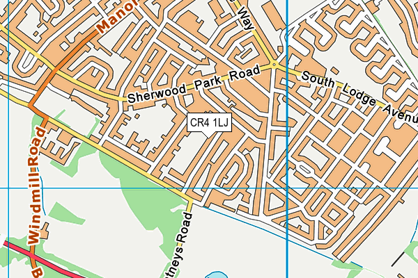 CR4 1LJ map - OS VectorMap District (Ordnance Survey)