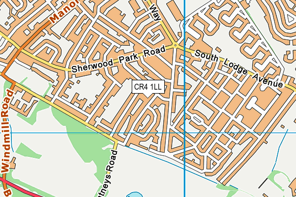 CR4 1LL map - OS VectorMap District (Ordnance Survey)