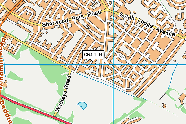 CR4 1LN map - OS VectorMap District (Ordnance Survey)