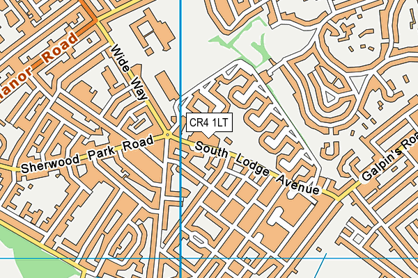 CR4 1LT map - OS VectorMap District (Ordnance Survey)