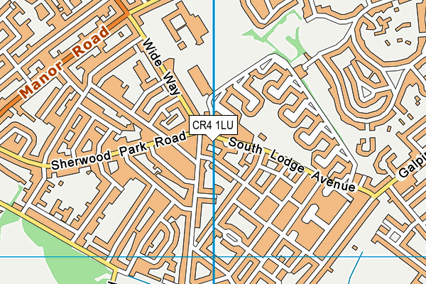 CR4 1LU map - OS VectorMap District (Ordnance Survey)