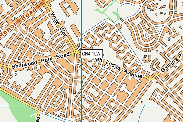 CR4 1LW map - OS VectorMap District (Ordnance Survey)