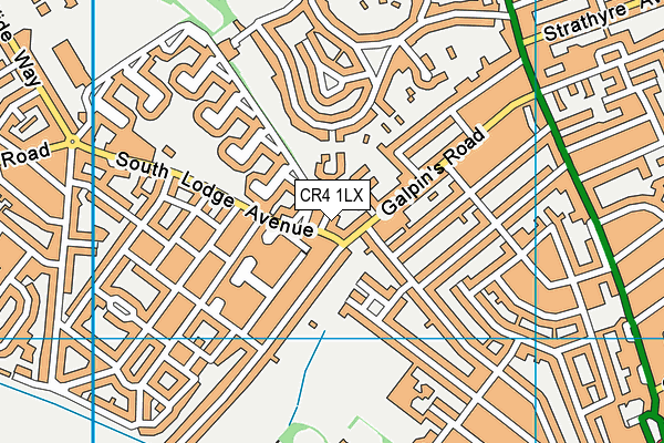 CR4 1LX map - OS VectorMap District (Ordnance Survey)