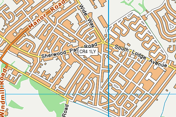 CR4 1LY map - OS VectorMap District (Ordnance Survey)